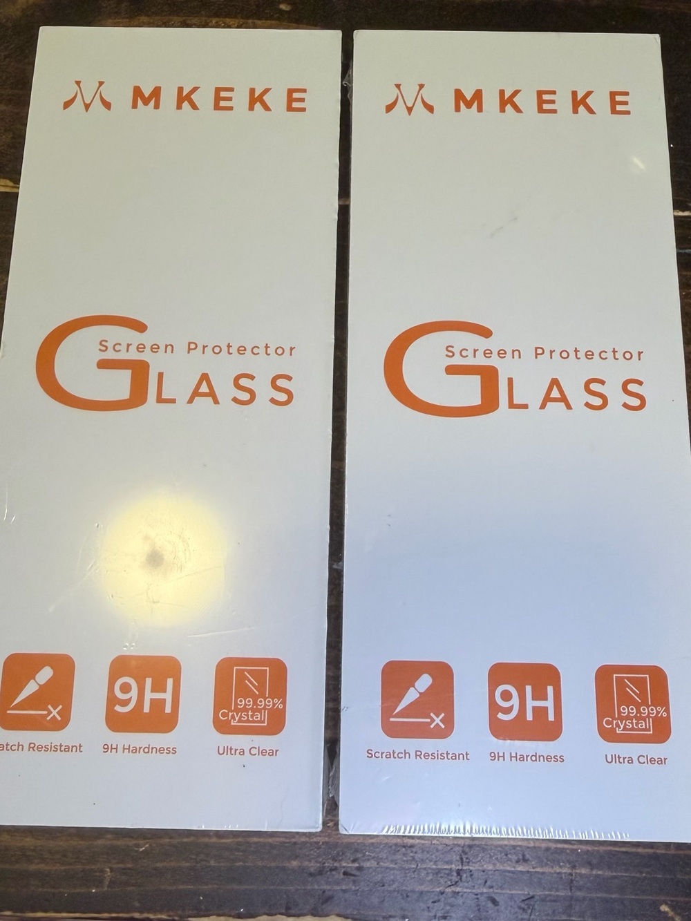 Lot of 2 Mkeke iPhone 15 Pro Max Screen Protector 9H Tempered Glass 6.7” Clear